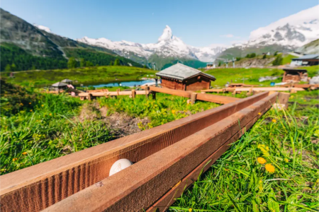 Wandelpad bij het Leisee vlak bij Zermatt